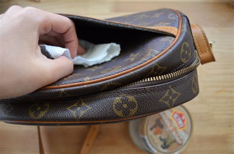 restore lv bag stickiness|sticky Louis Vuitton lining repair.